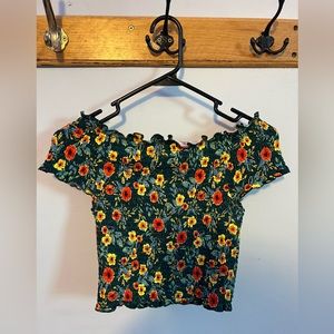 Women’s Floral Off the Shoulder Ruffle Top